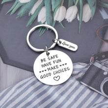 将图片加载到图库查看器,Stocking Stuffers for Teen Boys Girls Son Daughter Christmas Valentines Gifts from Mom Dad Inspirational Gifts for Men Women Grandson Birthday Graduation Gifts for New Driver Have Fun Be Safe Keychain