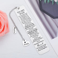 将图片加载到图库查看器,Dad Gifts for Fathers Day Dad Birthday Gift from Daughter, Dad Daughter Gift, Inspirational Bookmark for Daddy Stepdad Men Book Lover Christmas Valentines Appreciation Adoption Gifts for Father In Law