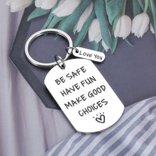 将图片加载到图库查看器,Stocking Stuffers for Teenage Boys Girls Son Daughter Christmas Valentines Gifts from Mom Dad Inspirational Key Chain Gift for New Driver Men Women Boyfriend Birthday Gifts Have Fun Be Safe Keychain