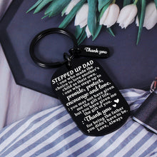 将图片加载到图库查看器,Bonus Dad Gifts for Fathers Day Stepdad Keychain Gifts from Daughter Son Thank You Gifts for Step Father In Law Birthday Wedding Christmas Valentines Present from Kids Adoption Gifts for Step Dad
