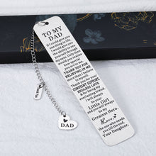 将图片加载到图库查看器,Dad Gifts for Fathers Day Dad Birthday Gift from Daughter, Dad Daughter Gift, Inspirational Bookmark for Daddy Stepdad Men Book Lover Christmas Valentines Appreciation Adoption Gifts for Father In Law