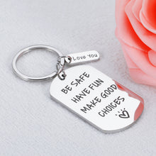 将图片加载到图库查看器,Stocking Stuffers for Teenage Boys Girls Son Daughter Christmas Valentines Gifts from Mom Dad Inspirational Key Chain Gift for New Driver Men Women Boyfriend Birthday Gifts Have Fun Be Safe Keychain