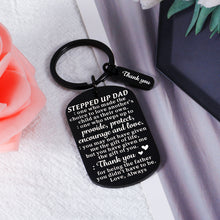 将图片加载到图库查看器,Bonus Dad Gifts for Fathers Day Stepdad Keychain Gifts from Daughter Son Thank You Gifts for Step Father In Law Birthday Wedding Christmas Valentines Present from Kids Adoption Gifts for Step Dad