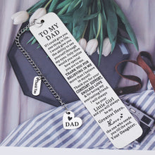 将图片加载到图库查看器,Dad Gifts for Fathers Day Dad Birthday Gift from Daughter, Dad Daughter Gift, Inspirational Bookmark for Daddy Stepdad Men Book Lover Christmas Valentines Appreciation Adoption Gifts for Father In Law
