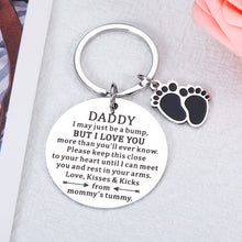 将图片加载到图库查看器,First Time Dad Gift for New Dad To Be, New Daddy Keychain for Men New Father Gift from Wife New Mommy To Be Pregnancy Announcement Gift for Him Husband Soon To Be Daddy Birthday Fathers Day Christmas