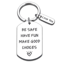 将图片加载到图库查看器,Stocking Stuffers for Teenage Boys Girls Son Daughter Christmas Valentines Gifts from Mom Dad Inspirational Key Chain Gift for New Driver Men Women Boyfriend Birthday Gifts Have Fun Be Safe Keychain