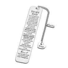 将图片加载到图库查看器,Dad Gifts for Fathers Day Dad Birthday Gift from Daughter, Dad Daughter Gift, Inspirational Bookmark for Daddy Stepdad Men Book Lover Christmas Valentines Appreciation Adoption Gifts for Father In Law