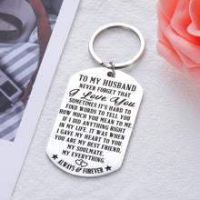 将图片加载到图库查看器,Gifts for Men Husband Keychain Accessories Gifts for Anniversary Valentines Day Fathers Day Birthday Christmas Presents for Boyfriend Him Fiance Hubby Engraved I Love You