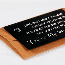 将图片加载到图库查看器,Husband Wallet Insert, Romantic Christmas Card Gift for Him Her, Boyfriend Fiance Anniversary Card Gift, Sentimental Valentine Birthday Gift for Hubby Wife, Metal Engraved Card Wedding Deployment Gift