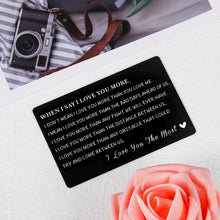 将图片加载到图库查看器,Christmas Gifts Wallet Card Insert for Husband Boyfriend from Wife Fiancee Anniversary Birthday Card Gift for Him Her Metal Mini Love Note I Love You Gifts Wedding Valentines Presents Men Women Groom
