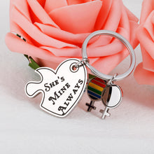 将图片加载到图库查看器,Fabulous Valentines Gifts for Her Women Rainbow LGBT Pride Gifts for Lesbian Couples Set Jewelry LGBTQ Charm Metal Keychains for Female Couple Birthday Anniversary Wedding Engagement Deployment Gifts