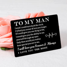 将图片加载到图库查看器,Engraved Love Notes Wallet Insert Card Gifts for Him Husband Fiance to My Man Gifts Boyfriend Hubby Anniversary Valentines Birthday Gifts from Wife Christmas Wedding Engagement Card Gift Groom Men