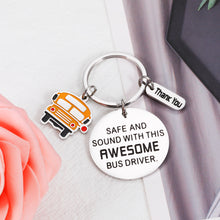 将图片加载到图库查看器,Bus Driver Gifts Keychain, Appreciation Gifts for School Bus Driver, Thank You Gift for Bus Driver, Bus Key Chain Gift from Student Girl Principal, Safe and Sound with This Awesome Bus Driver Key Ring