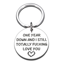 将图片加载到图库查看器,1 Year Anniversary Boyfriend Gifts for Girlfriend Couple I Love You Gifts Keychain for Him Her 1st Wedding Anniversary Keyring Keepsake Valentines Gifts for Women Men Husband Birthday Gifts from Wife