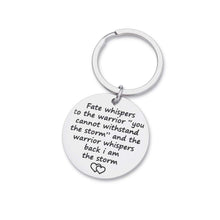 将图片加载到图库查看器,Encouragement Keychain Inspirational Gifts for Women Men Teenage girls Fate Whispers to The Warrior I Am The Storm Key Tag Recovery Survivor Motivational Awareness Jewelry