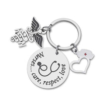 将图片加载到图库查看器,Nurse Keychain for Women Men Nursing Graduation Gift for Her Him Appreciation Key Ring Birthday Christmas Valentines Thanksgivin Nurses Day for Nurses Practitioner RN Charm Medical Student Gift