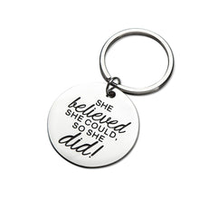 将图片加载到图库查看器,Eunigem Graduation Keychain 2021 Inspirational Gifts for Women Keychain Charm She Believed She Could So She Did Key Ring Pendant for Best Friend Her Girl Women Teen Girls Teachers