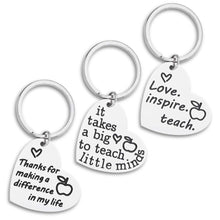 将图片加载到图库查看器,Gifts for Teacher 3PCS Heart Appreciation Keychain for Women Men Birthday Graduation Christmas Thank you Gift for Teacher Gift from Student Teacher End of Year Retirement Gift