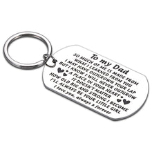 将图片加载到图库查看器,Dad Birthday Gifts From Daughter Kids, Meaningful Father’s Day Love Note Charm Keychain for Daddy Stepdad God Father in Law Motivational Appreciation Wedding Christmas Present for Papa Keyring Him Men