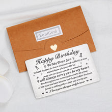 将图片加载到图库查看器,Son Birthday Card, Adult Son Birthday Gifts from Mom and Dad, Mom to My Son I Love You Wallet Card Insert Gift for Him, Coming-of-age Gifts for Son 21 Year Old Birthday Card, Son Birthday Gifts Idea