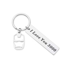 将图片加载到图库查看器,I Love You 3000 Keychain for Boyfriend Girlfriend Iron Man Gift for Dad Comic Movie Inspired Gift Avengers Endgame Avengers Fan Gift Tony Stark Gift Couples Keychain for Husband Wife Birthday