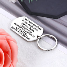 将图片加载到图库查看器,Inspirational Christian Keychain Gifts Religious Verse Prayer Charm Keychain for Women Men Girls Boys Birthday Christmas Gifts God has Perfect Timing Keyring