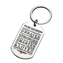 将图片加载到图库查看器,Inspirational Keychain Gifts to My Son Daughter Always Remember You are Braver Than You Believe Key Ring Charm Family Gifts from Dad Mom Graduation Birthday Christmas