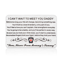 将图片加载到图库查看器,New Dad Wallet Card Insert Fathers Day Gifts for Daddy To Be New Father Birthday Christmas Presents Pregnancy Baby Announcement Gifts Mini Love Note for Him Men First Time Dad Papa from New Mommy Mom