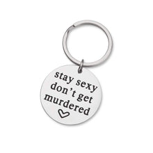 将图片加载到图库查看器,SSDGM Keychain Stay Sexy Don’t Get Murdered Gifts for Daughter Teen Girls Sisters Best Friend My Favorite Murder Gifts Feminist Murderino True Crime Gift for Women Her BFF Bestie MFM keyring