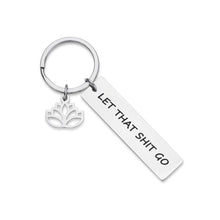 将图片加载到图库查看器,Inspirational Gifts for Teenage Girls Boys Buddha Meditation Lotus Flower Yoga Jewelry for Sisters Best Friend BFF Funny Gifts for Him Her Let That Go Relax Sign Fitness Gift for Yogi Women Men