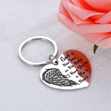 将图片加载到图库查看器,Memorial Gift Keychain for Men Women Loss of Loved One Funeral Gift Bible Verse Engraved Quote God has You in his arms I Have You in My Heart Pendant Remembrance Sympathy Gift