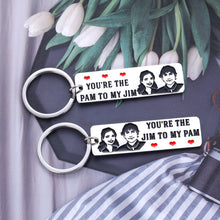 将图片加载到图库查看器,2pcs The Jam and Pam The Office TV Show Inspirational Gifts Couple Keychains for Him and Her Husband Wife Boyfriend Girlfriend for Valentines Day Anniversary Wedding Day