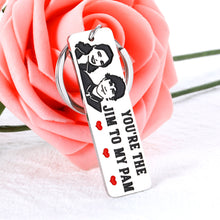 将图片加载到图库查看器,2pcs The Jam and Pam The Office TV Show Inspirational Gifts Couple Keychains for Him and Her Husband Wife Boyfriend Girlfriend for Valentines Day Anniversary Wedding Day