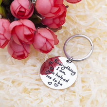 将图片加载到图库查看器,Mothers Day Gifts Keychain for Mom from Daughter Son Everything I am You Helped Me to Be Birthday Presents for Mother Dad Christmas Thanksgiving day Wedding Graduation Appreciation gift for Women Men