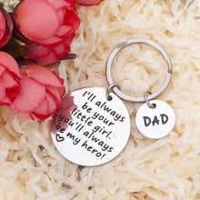 将图片加载到图库查看器,Father's Day Gift Keychain for Dad I'll Always Be Your Little Girl You Will Always Be My Hero Gift for Dad Keychain from Daughter Son Kids Wife for Birthday Christmas Valentines Day