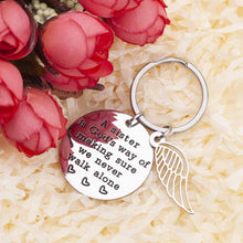 将图片加载到图库查看器,Sister Gifts Keychain from Sister Brithday Gift for Sisters Best Friend Keychain Friendship Pendants for Women Girls A Sister is God's Way of Making Sure We Never Walk Alone Wedding Jewelry for Her