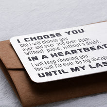 将图片加载到图库查看器,Engraved Wallet Card Insert for Men Women Anniversary Valentines Day Gifts for Him Her Husband Wife Wedding Day Birthday Engagement Gifts for Bride Groom Boyfriend Girlfriend Mini Love Note