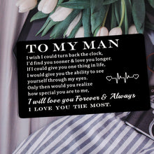 将图片加载到图库查看器,Engraved Love Notes Wallet Insert Card Gifts for Him Husband Fiance to My Man Gifts Boyfriend Hubby Anniversary Valentines Birthday Gifts from Wife Christmas Wedding Engagement Card Gift Groom Men