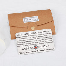 将图片加载到图库查看器,New Dad Wallet Card Insert Fathers Day Gifts for Daddy To Be New Father Birthday Christmas Presents Pregnancy Baby Announcement Gifts Mini Love Note for Him Men First Time Dad Papa from New Mommy Mom