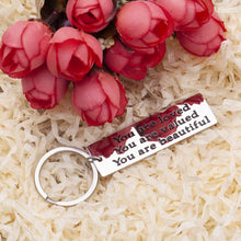 将图片加载到图库查看器,Inspirational Keychain Gifts for Women Teenage Girls Motivational Pendant for Friend Daughter Son You are Loved, You are Valued, You are Beautiful Encouragement Keyring for Her Him