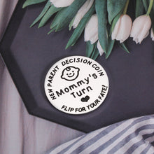 将图片加载到图库查看器,New Parent Decision Coin Gift for First Time Mom Dad Mummy to Be Funny New Baby Gift for Couple Pregnancy Mommy Mothers Fun Christmas Birthday Present Family Gathering Charm Double-Sided