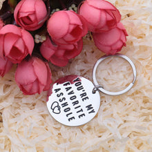 将图片加载到图库查看器,Funny Gifts for Boyfriend Girlfriend You're My Favorite Asshle Keychain for Husband Wife Valentines Day Birthday Anniversary Christmas Present Couples Keychains for Him Her