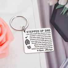 将图片加载到图库查看器,Step Dad Fathers Day Gift Stepdad Keychain Gifts from Kids Stepfather Father In Law Wedding Birthday Christmas Presents from Stepdaughter Wife Daughter to Bonus Dad Valentines Gift Ideas Thanksgiving