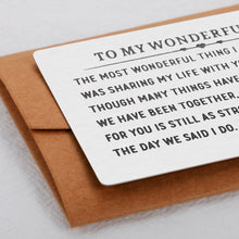 将图片加载到图库查看器,Valentines Day To My Wonderful Wife Wallet Card Insert Gifts for Women Wifey Birthday Anniversary Valentines Gifts from Husband Engagement Wedding Gifts for Bride To Be Future Wife Her Deployment Gift