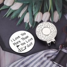 将图片加载到图库查看器,Stocking Stuffers for Men Husband Golf Ball Marker Christmas Gifts for Golf Lovers Golf Gifts Anniversary Valentines Gifts for Him Boyfriend I Love You Gifts for Men Women Couple Father Golf Hat Clip