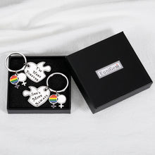 将图片加载到图库查看器,Fabulous Valentines Gifts for Her Women Rainbow LGBT Pride Gifts for Lesbian Couples Set Jewelry LGBTQ Charm Metal Keychains for Female Couple Birthday Anniversary Wedding Engagement Deployment Gifts