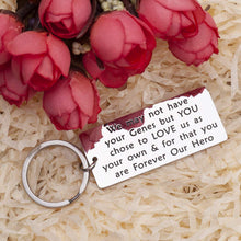 将图片加载到图库查看器,Step Dad Keychain Birthday Gifts for Stepfather Dad Gift from Daughter Son Thank You Gift We May not Have Your Genes but You Chose to Love us as Your own & for That You are Forever Our Hero Jewelry