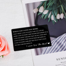 将图片加载到图库查看器,Christmas Gifts Wallet Card Insert for Husband Boyfriend from Wife Fiancee Anniversary Birthday Card Gift for Him Her Metal Mini Love Note I Love You Gifts Wedding Valentines Presents Men Women Groom