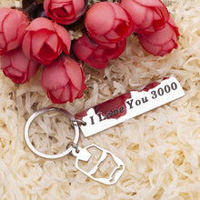 将图片加载到图库查看器,I Love You 3000 Keychain for Boyfriend Girlfriend Iron Man Gift for Dad Comic Movie Inspired Gift Avengers Endgame Avengers Fan Gift Tony Stark Gift Couples Keychain for Husband Wife Birthday