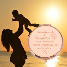 将图片加载到图库查看器,EuniGem Mom Birthday Gifts for Mother of The Bride Wedding Day Rose Gold Compact Mirror Mother Daughter Gift Ideas for Mother’s Day Graduation Housewarming Gifts for Retirement Leaving Mommy